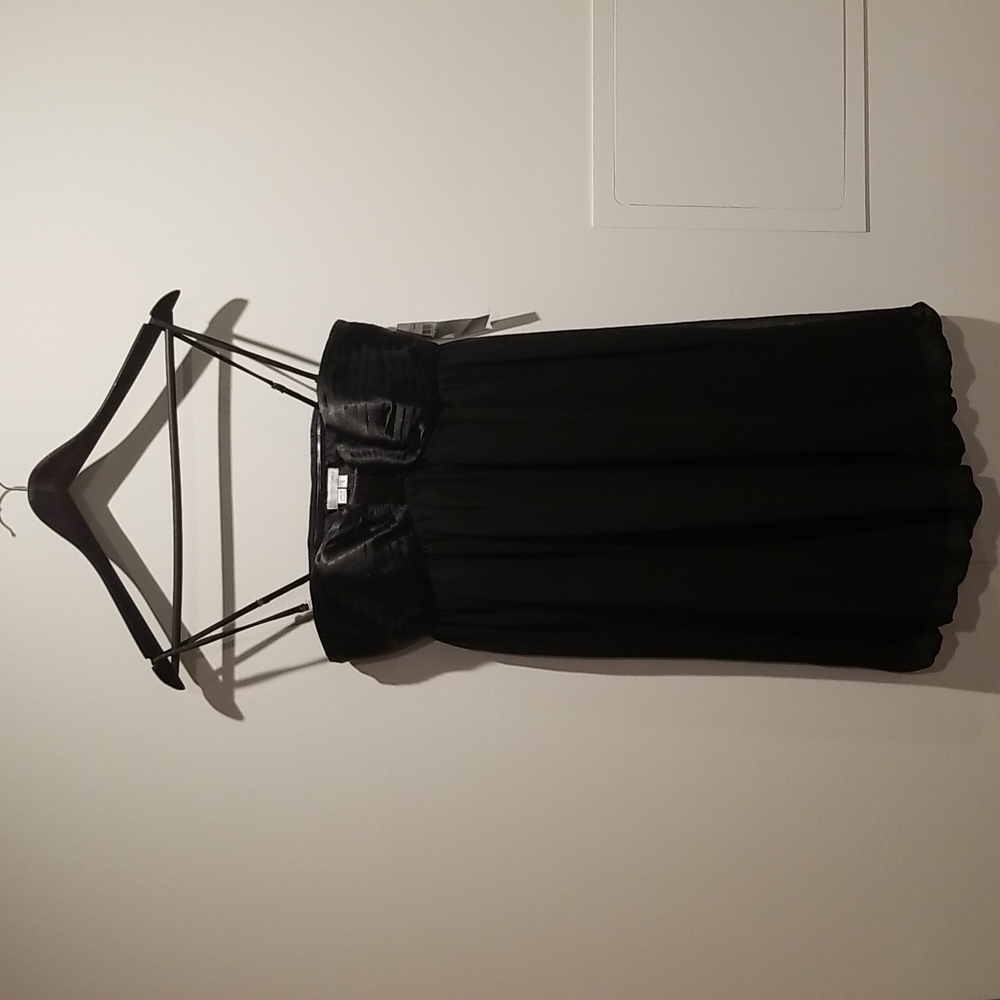 London Times NWT Black Babydoll Dress Removable Straps